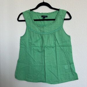 Banana Republic Cotton Green Sleeveless Top Blouse